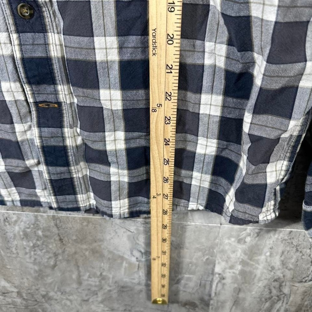 Carhartt Plaid Shirt Men's Medium Workwear Loose Fit Long Sleeve blue - Picture 7 of 7
